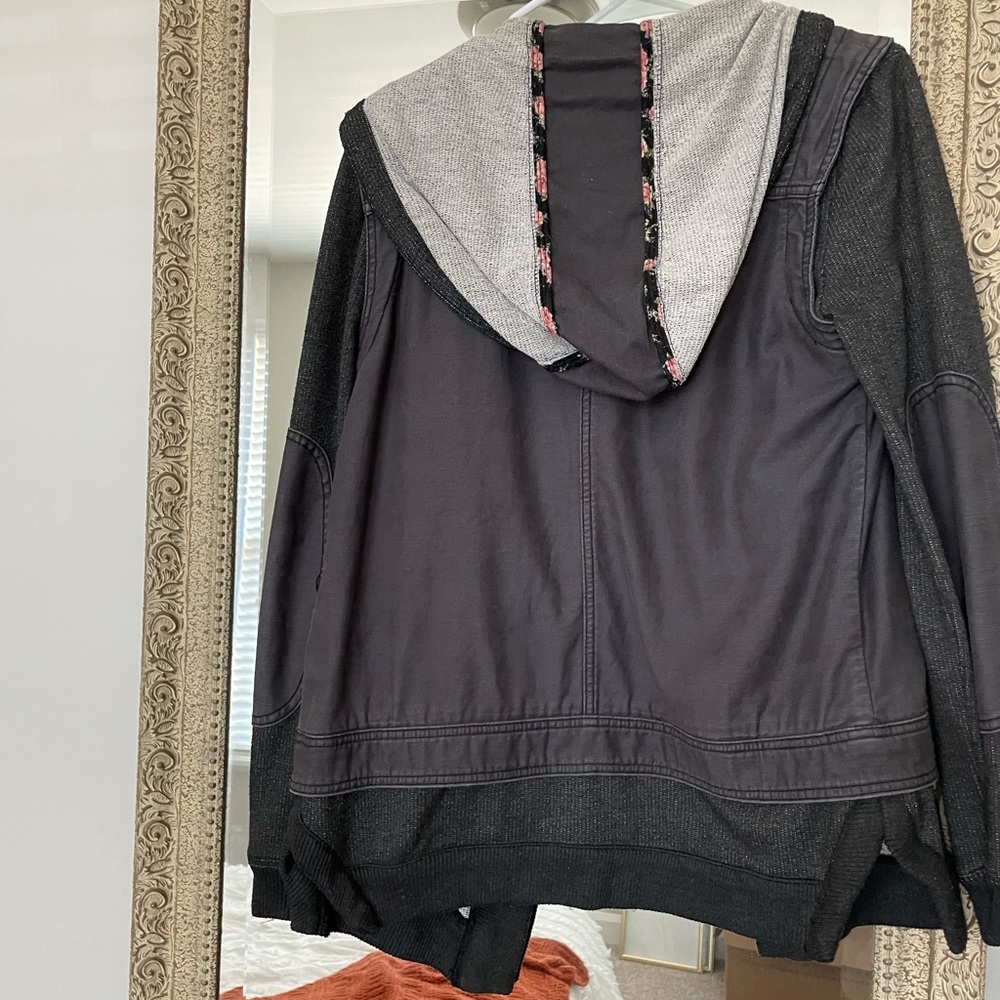 Free People Grey Patchwork Jacket - image 3